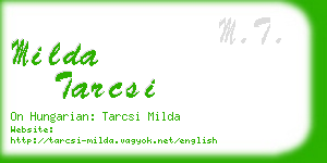 milda tarcsi business card